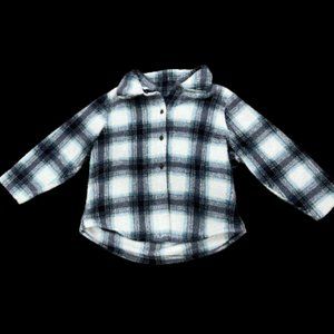 Fleece Cozy Oversized Blue Plaid Flannel